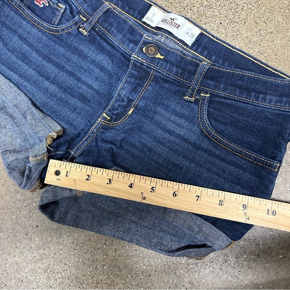 Hollister Denim Shorts Womens 7 Blue Y2K Mini Micro Thigh High Grunge Girlie 00s