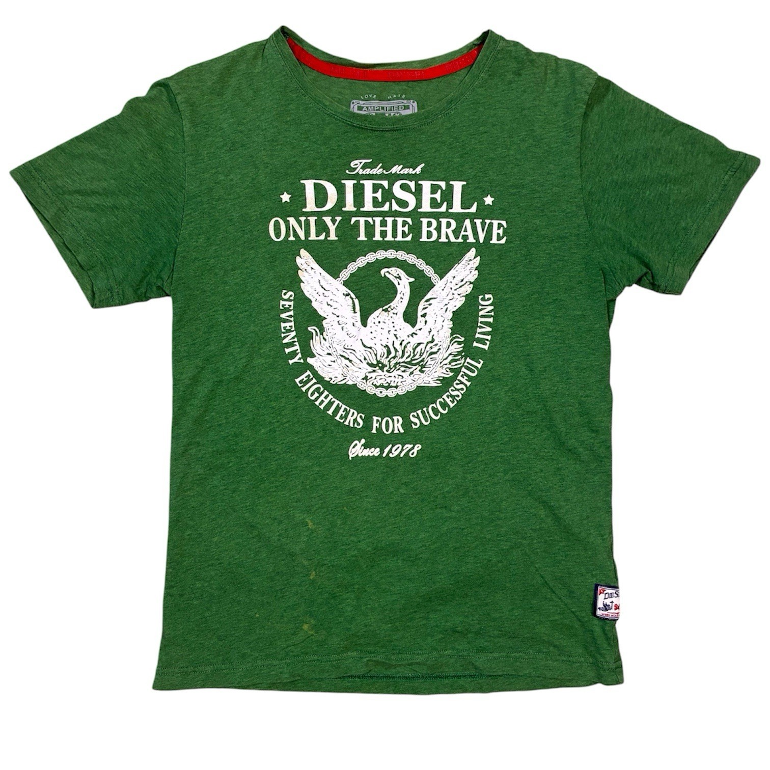 DIESEL Y2K Vintage 90’s Pleasure Wear Only The Brave Graphic Tee Green Women’s L