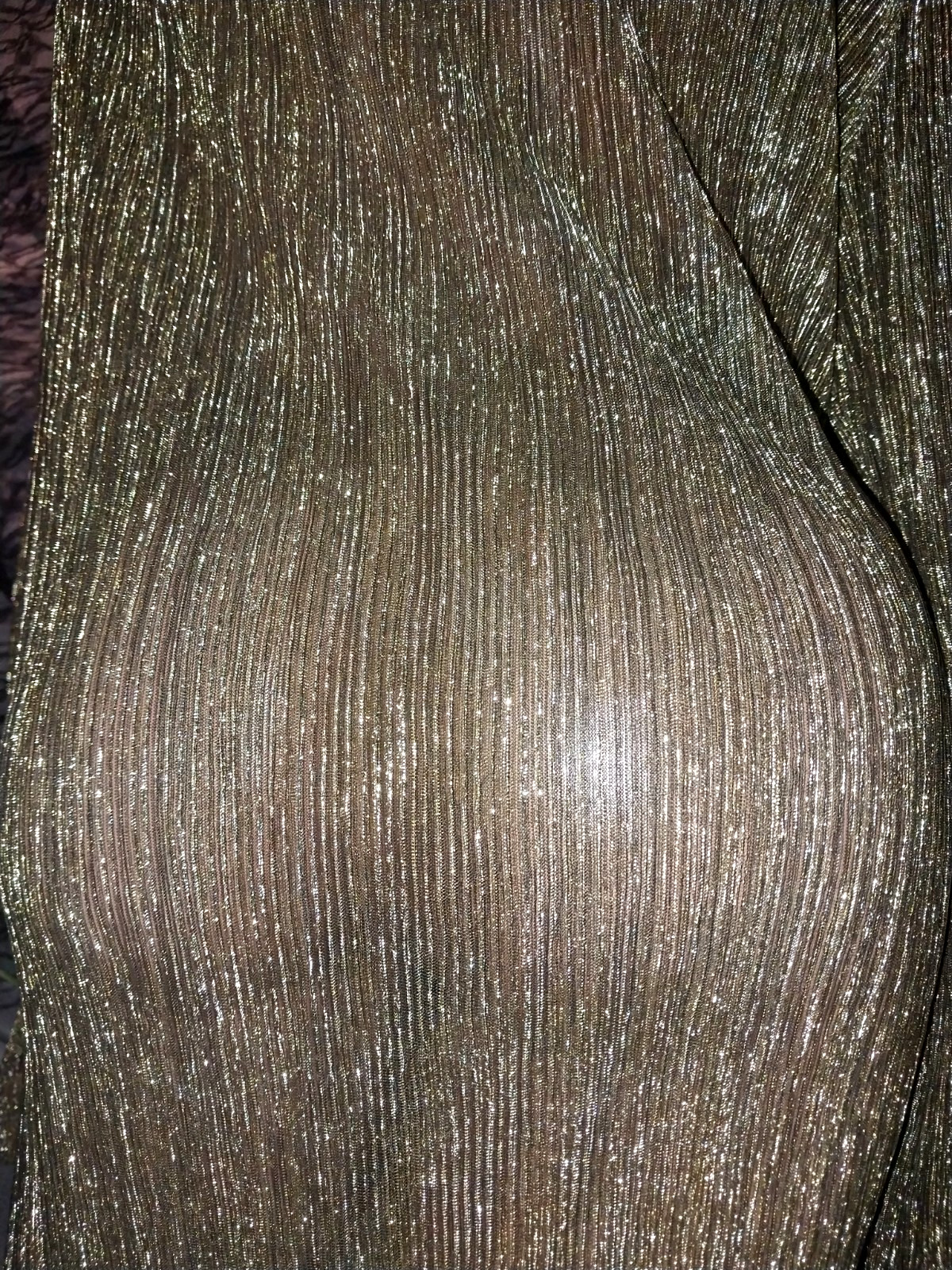 VTG SATIN SILKY STRETCH GOLD LIQUID BUTTON BLOUSE SHEER OPAQUE OSFM M -58″