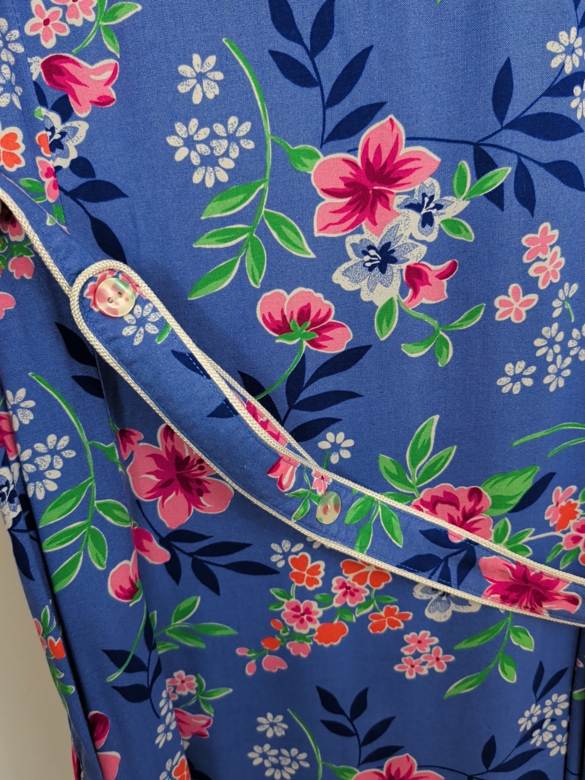VTG 80’s 90’s ERIKA Maxi Dress Womens L Cottagecore Prairie Periwinkle Floral