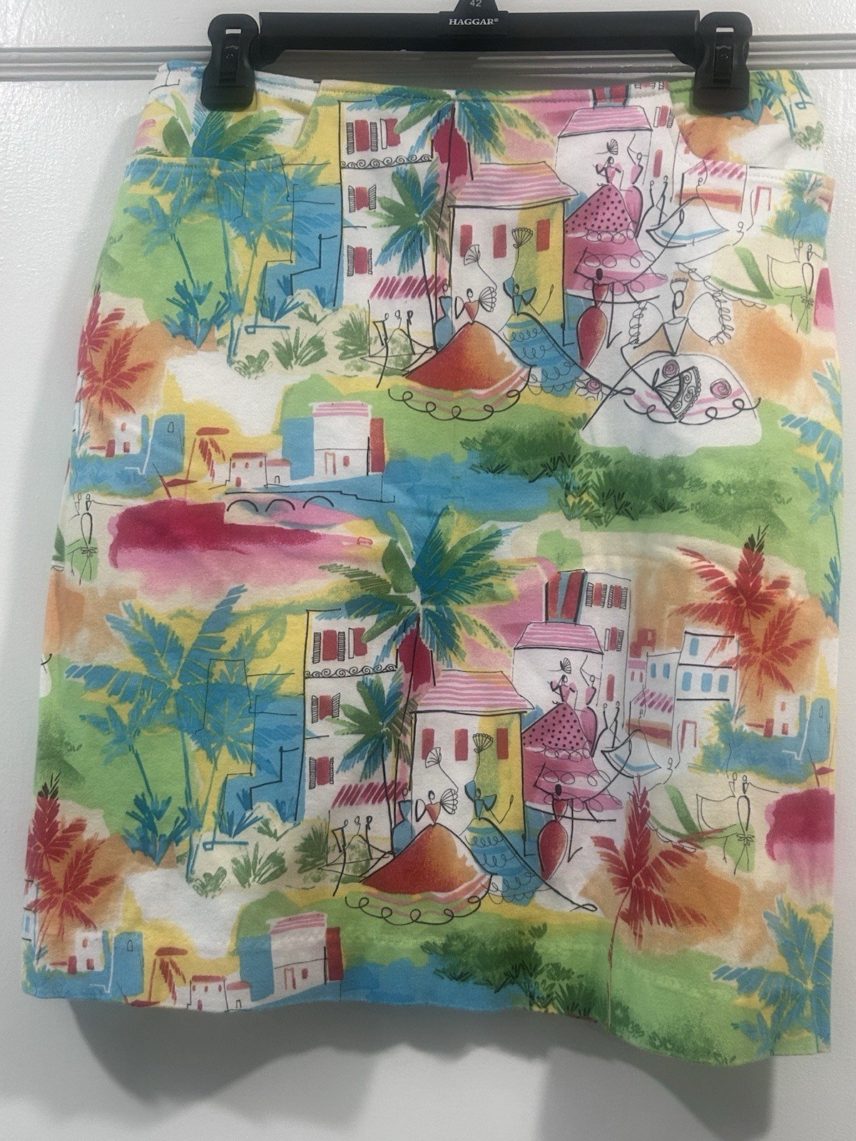 Vintage Good Clothes Brand Cotton Tropical Skirt Vacation Beach Colorful Size 10