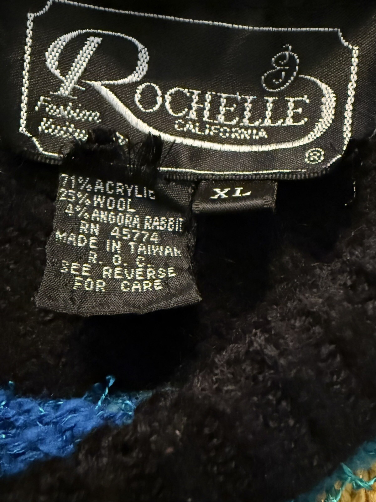 Vintage Rochelle California Colorful Geometric Acrylic/wool Woman’s Sweater XL