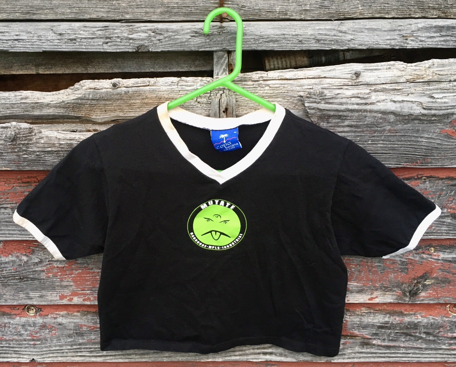 VTG 1990s MUTATE T-Shirt Crop Top Hardcore Mpls Industrial Mr YUK I F*** Your BF