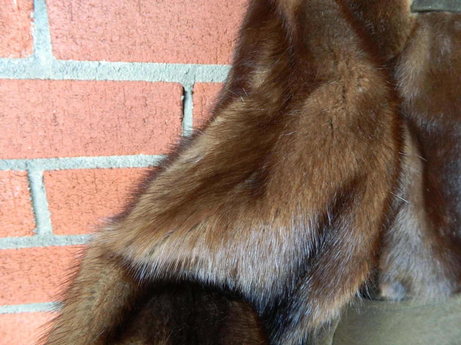 Vintage Real Mink Fur & Suede Metal Belted Coat Mod Paneled Design AS IS Medium