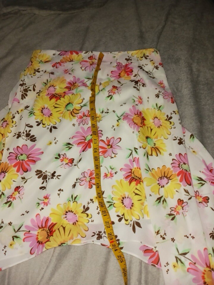 Pierre Cardin vintage floral handkerchief skirt 12 Flouncy 80’s asymmetrical