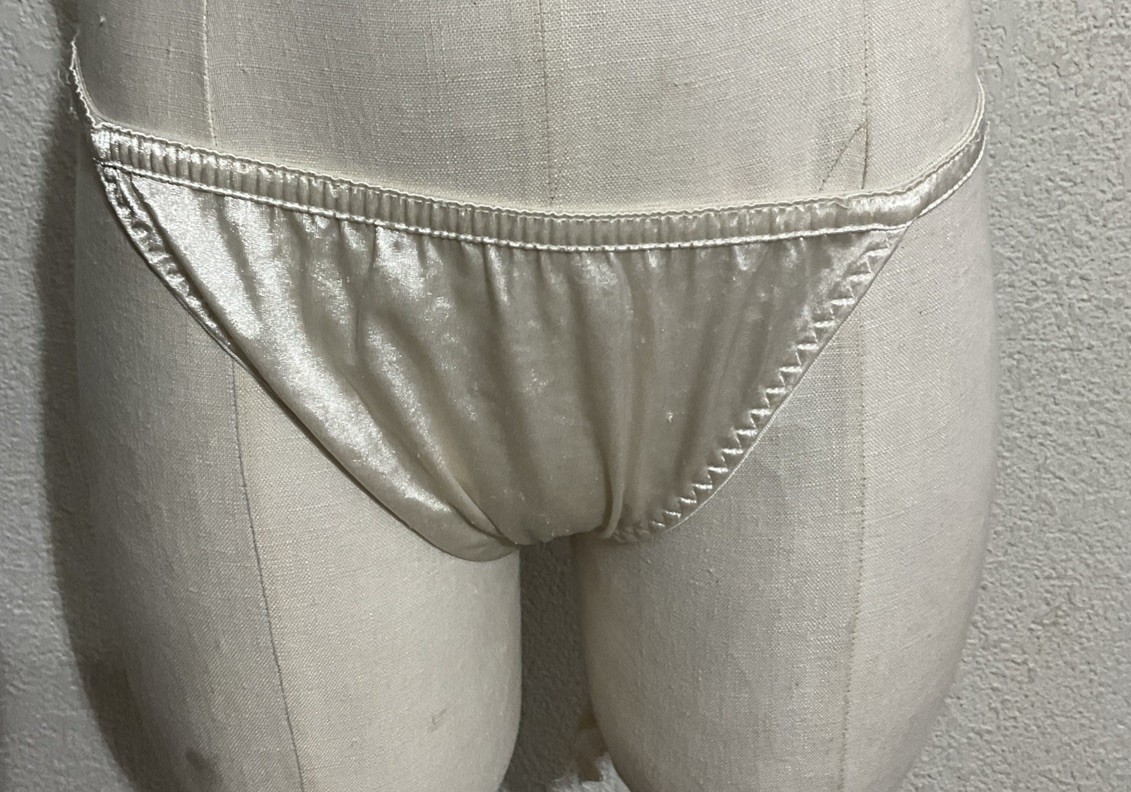VINTAGE SATIN / LACE STRING BIKINI PANTY #1991