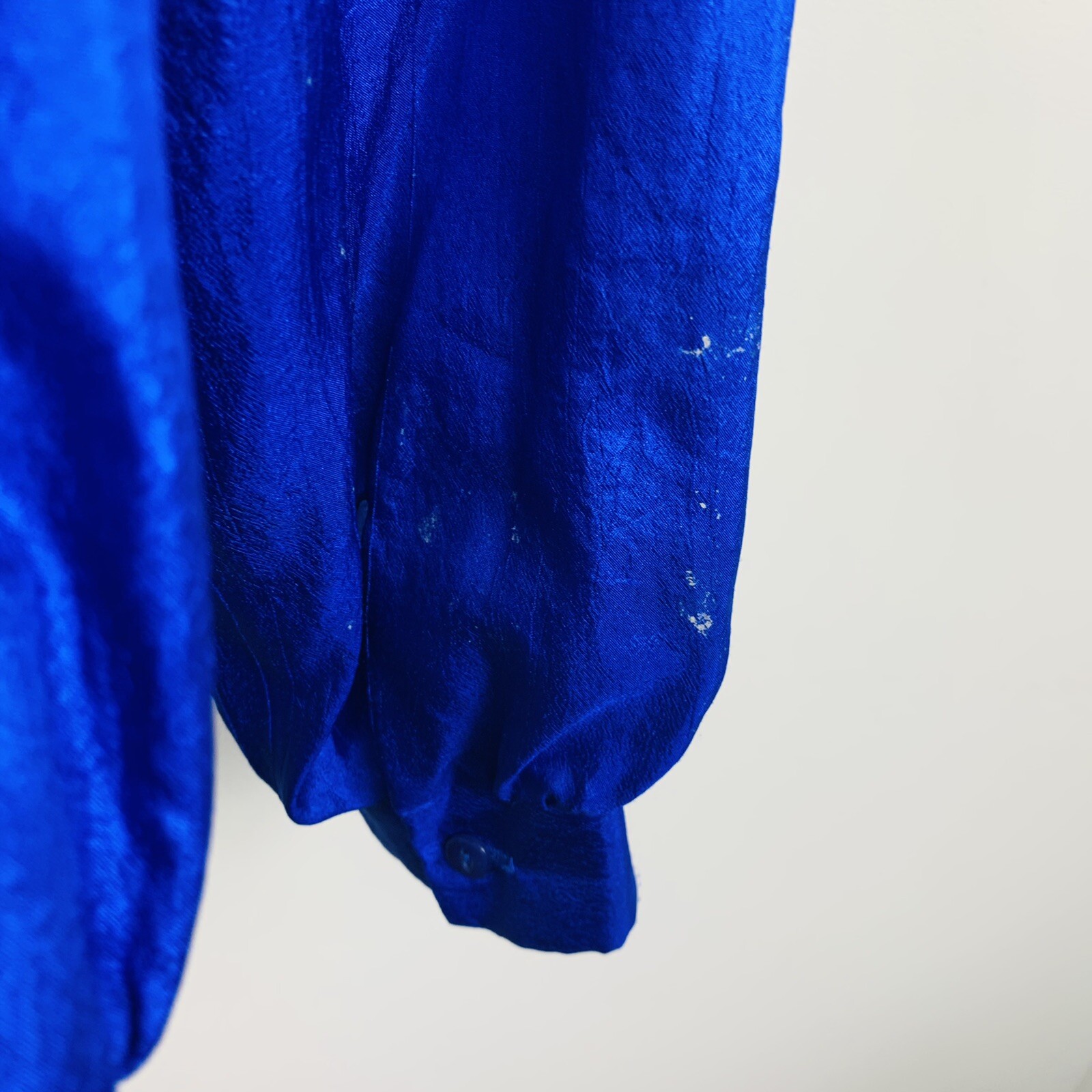 Judy Bond Top sz 14 Blue Secretary Chic DIsco Glam Y2K Retro VINTAGE RF5