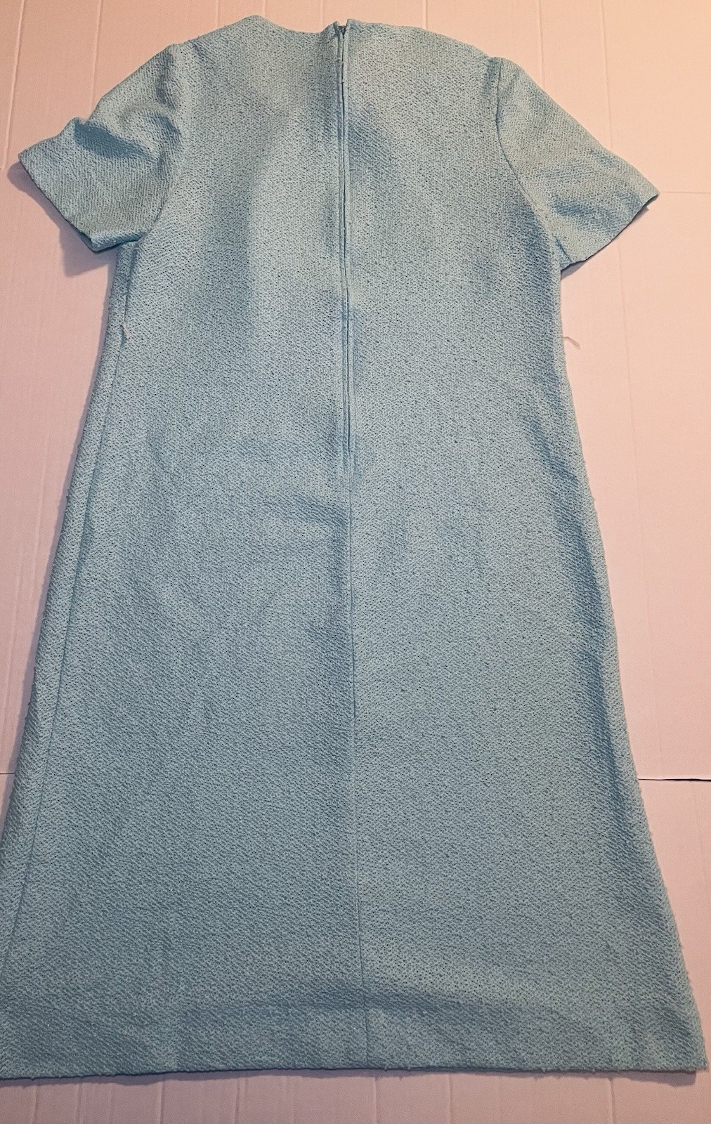Vintage Leslie Pomer 50s 60s Light Blue Tweed Blazer Suit Dress 14B