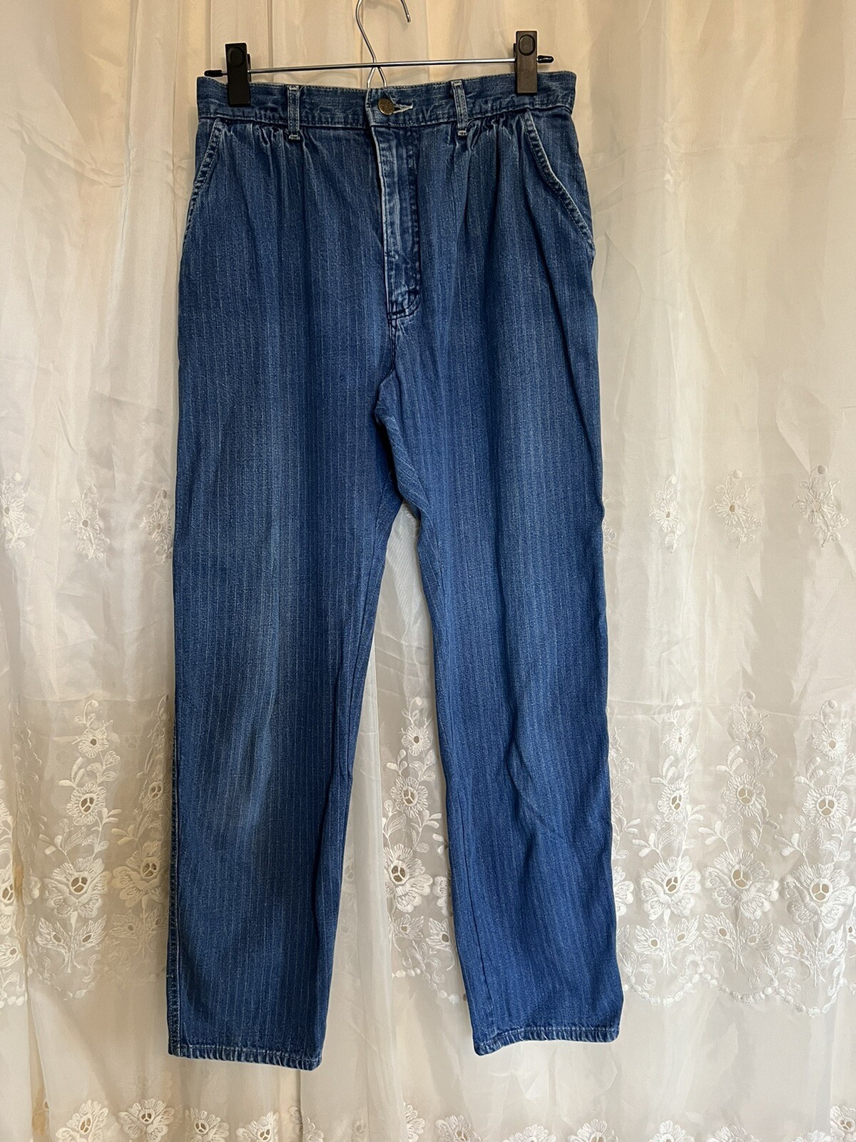 Vintage 70s Lee Jeans Tapered Pin Stripe Talon 42 Zipper