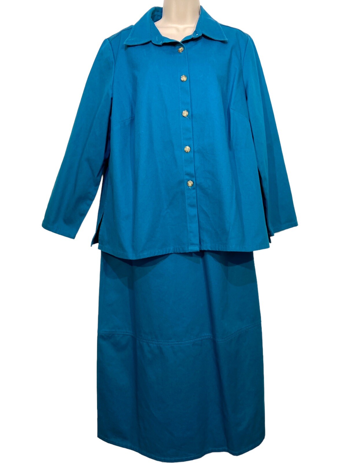 Vtg Bridge water Studio Women’s 18WP Denim Jacket And Sleeveless Dress RN#107444