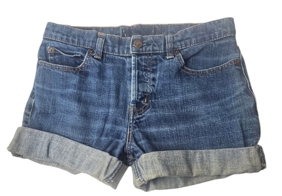 Vintage London Jeans 90s Denim Blue Cuffed Shorts Cotton Medium 8/10 Retro Y2K