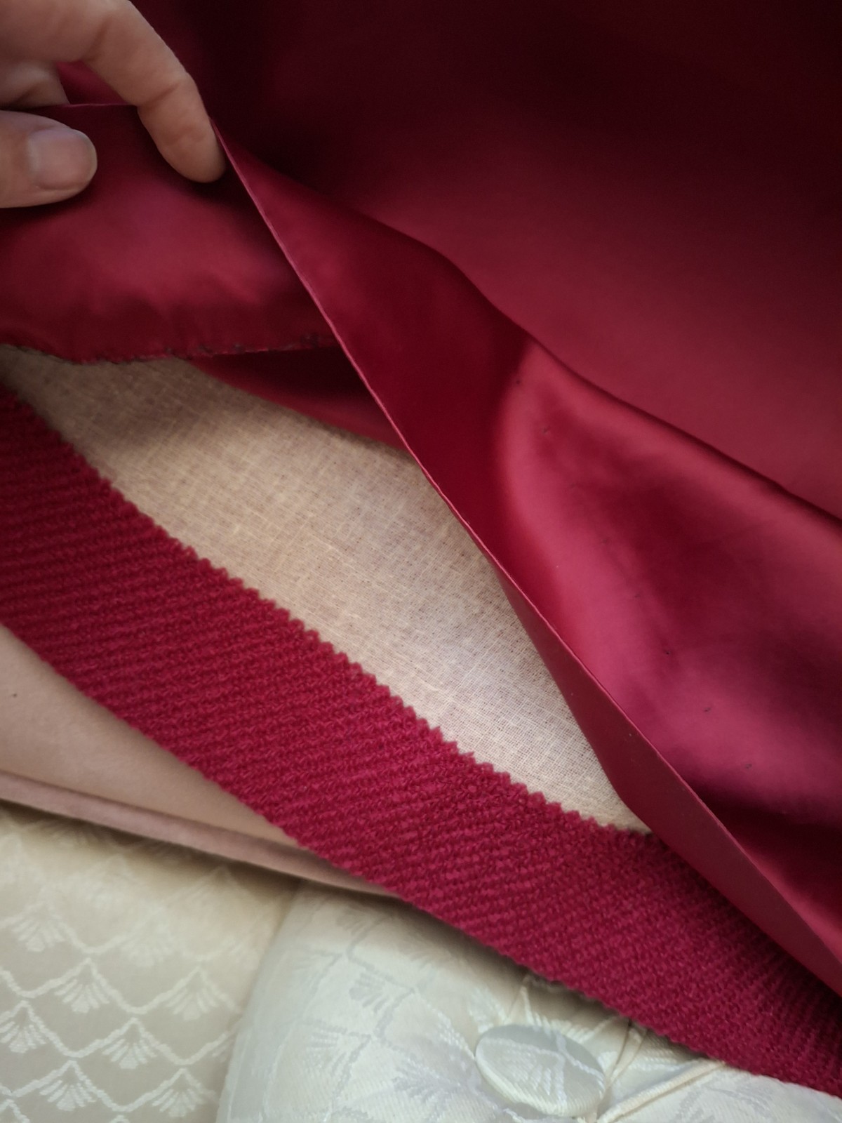Vintage 50s/60s Sycamore Women’s Magenta Wool Coat Bracelet Sleeves Fur Collar