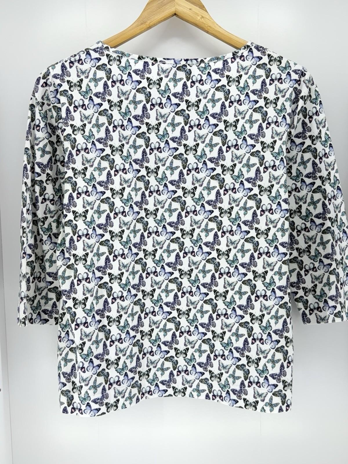 VTG 90’s B.M. Company Liberty Fabric Butterfly Print COTTON Top