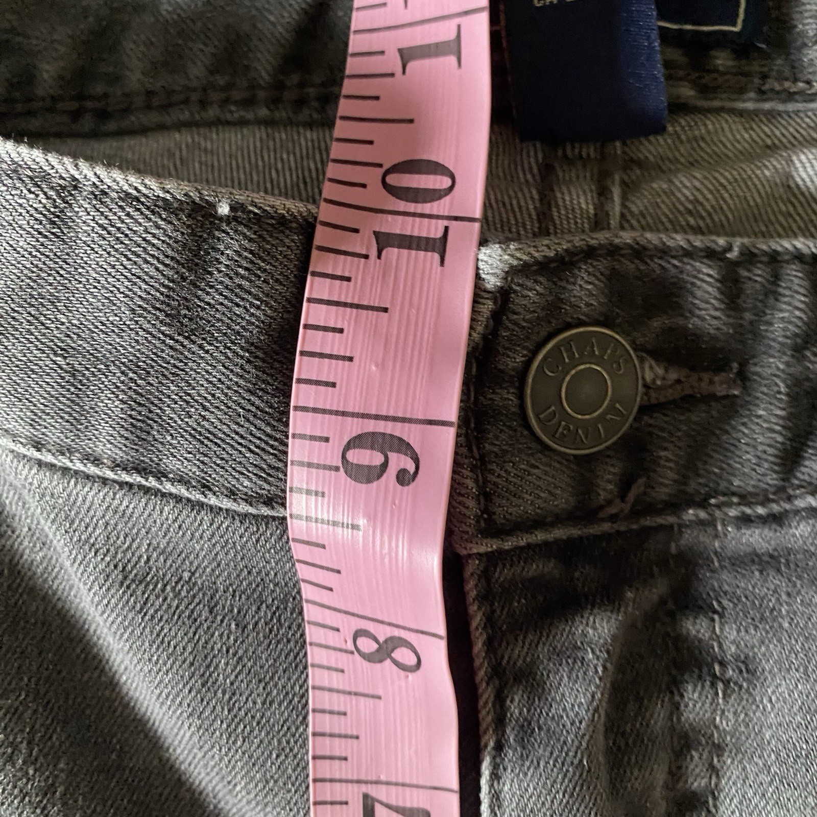 VIN Women’s Black Gray CHAPS Denim Petite Jeans Size 10P 28″ Inseam Cotton Blend