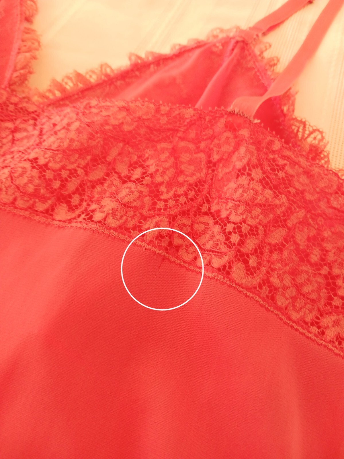 Vintage SEAMPRUFE Sz 34 Coral Pleat Lacy Chiffon Slip Lingerie Sexy Sheer Pinup