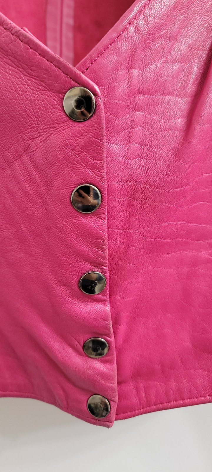 FIRENZE SANTA BARBARA Vintage Pink Soft Calf Leather Jacket Top – Size S