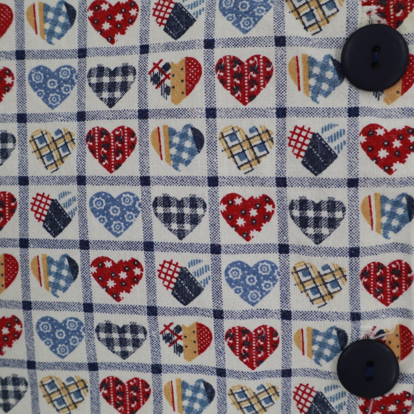 Best Blouse Company Heart Patchwork Shirt Women 24W Multi Lovecore Vintage Retro