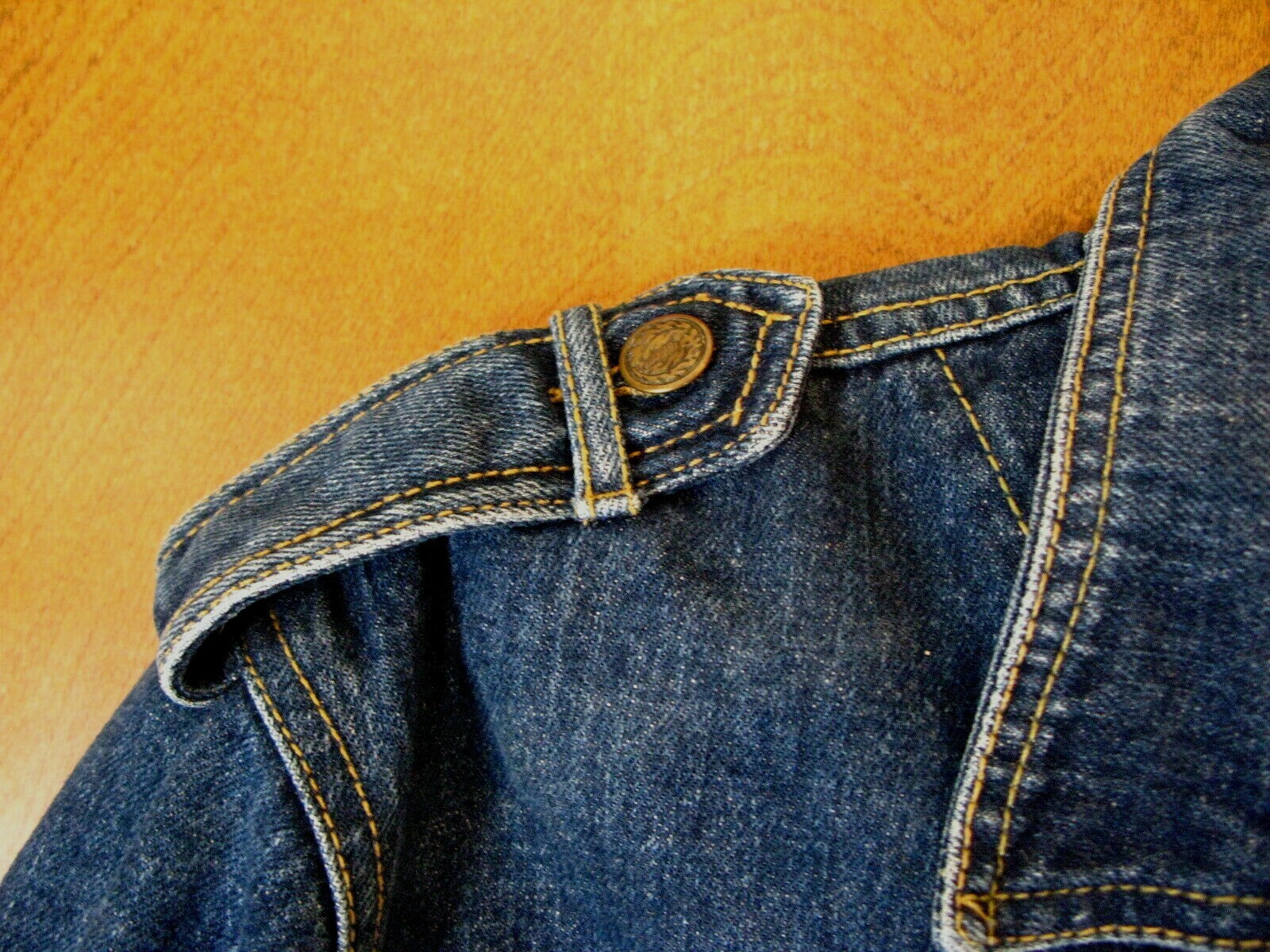 Vintage Womens New York Girl Denim Jeans Jacket Dark Blue Wash Sz Med Mexico