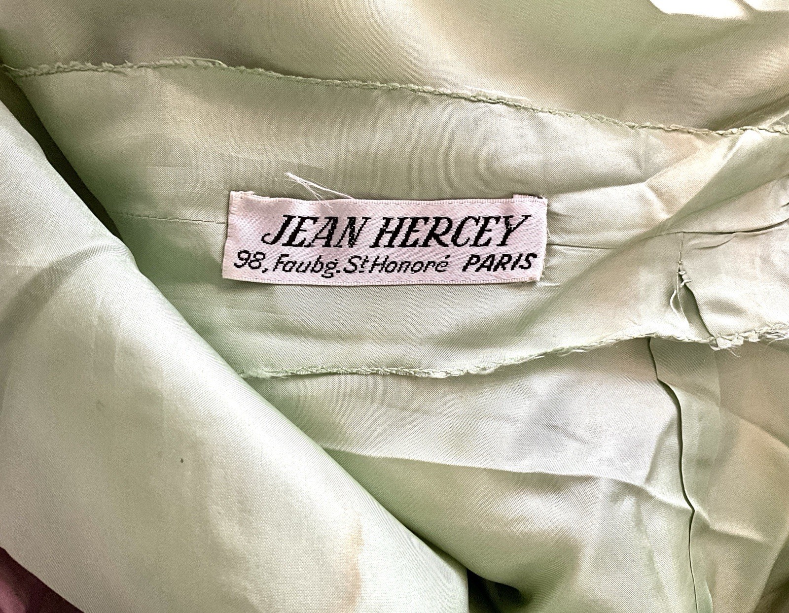 Vintage 1976 Jean Hercey Pink and Celadon Silk Combed Chiffon Dress