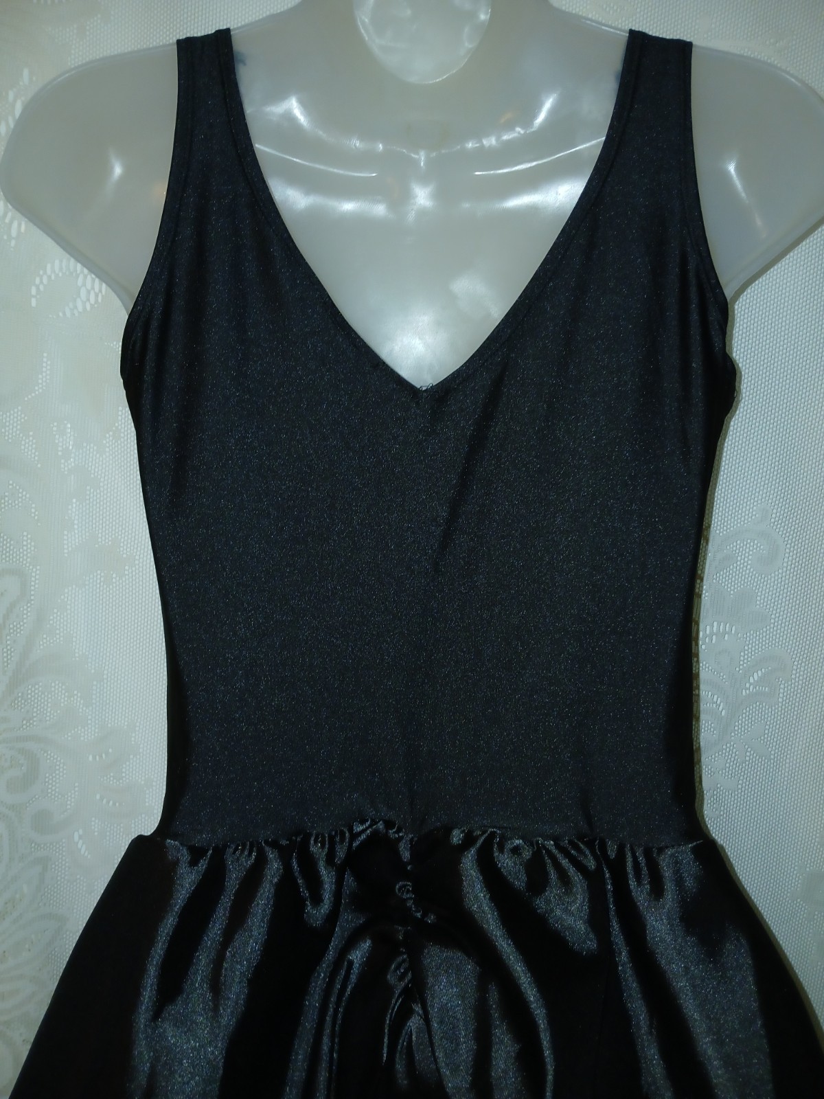 Vintage Fredericks Of Hollywood French Maid Black Satin Ruffle Lace Costume M