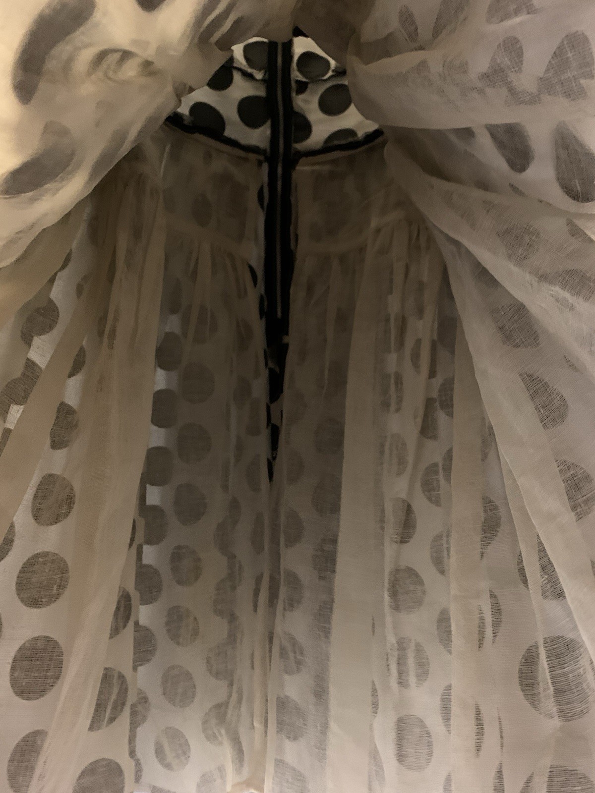 Vintage 1950’s Polka Dot Evening Gown Cocktail Black XS 32 X 24