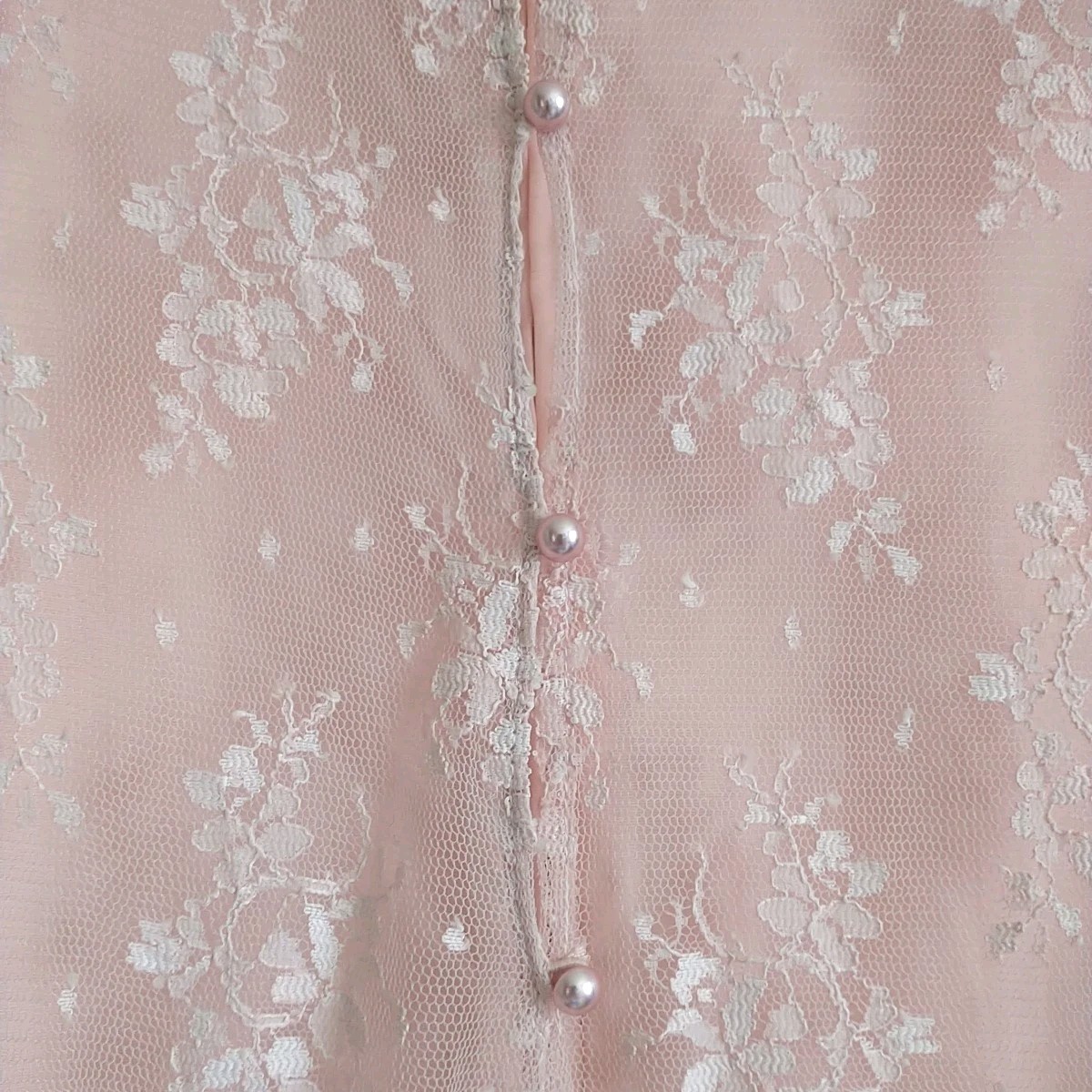 Vtg Barbara Chodos Michael Marcella Dress 12 Pink Floral Lace Bow Drop Waist