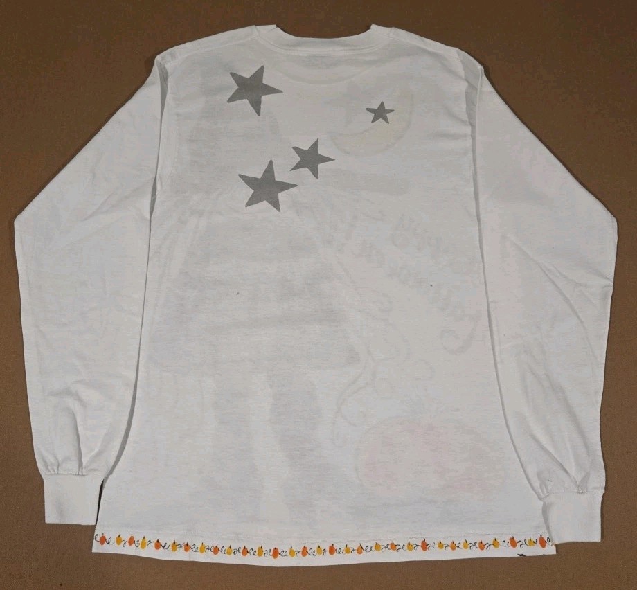 Vintage 90s Happy Halloween AOP Witch Trick Or Treat Pumpkin T-Shirt Size Large