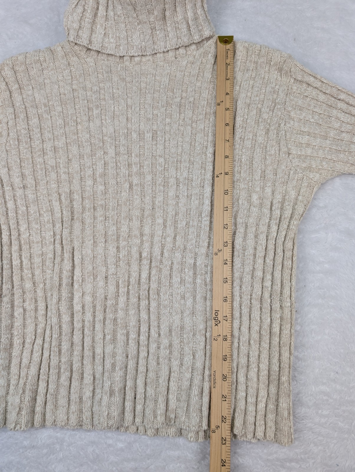 VTG Avalin Sweater Women’s M Beige Heavy Ribbed Turtle Neck Long Sleeve USA