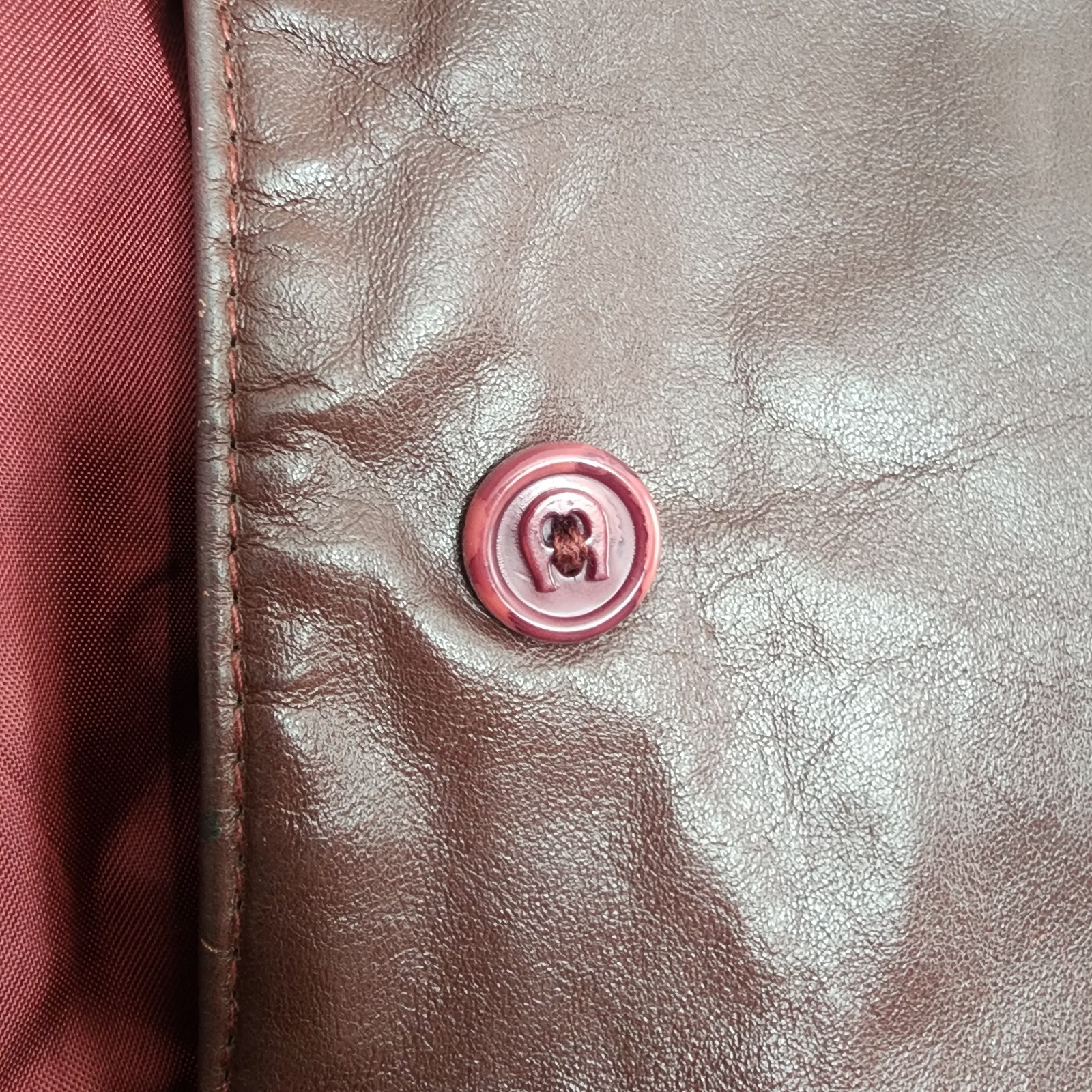 Rare 70/80s Vintage Etienne Aigner Leather Jacket Oxblood Classic Brass Hardware