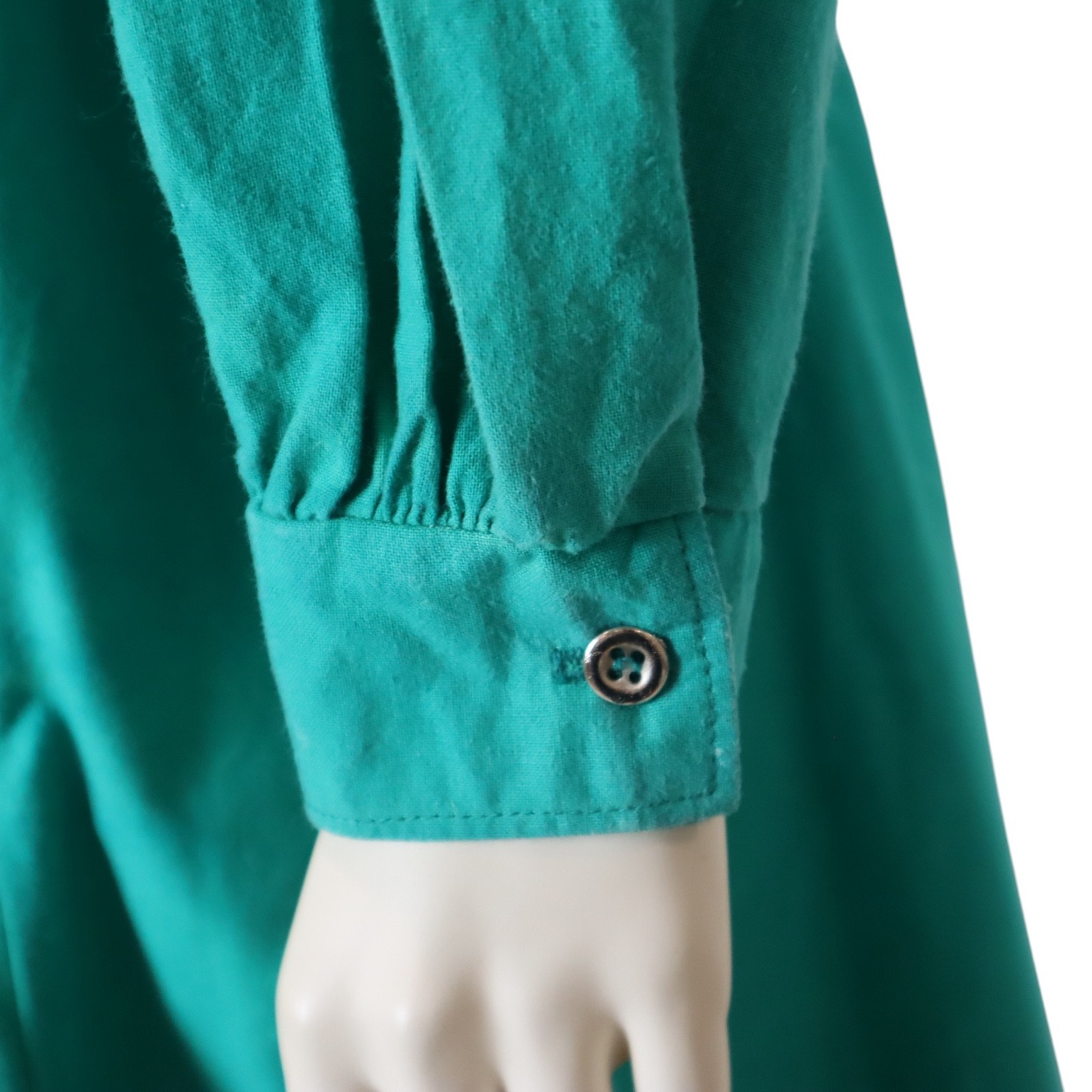 Vintage Panhandle Slim Western Dress Pleated Prairie Green USA 80s Women’s 12