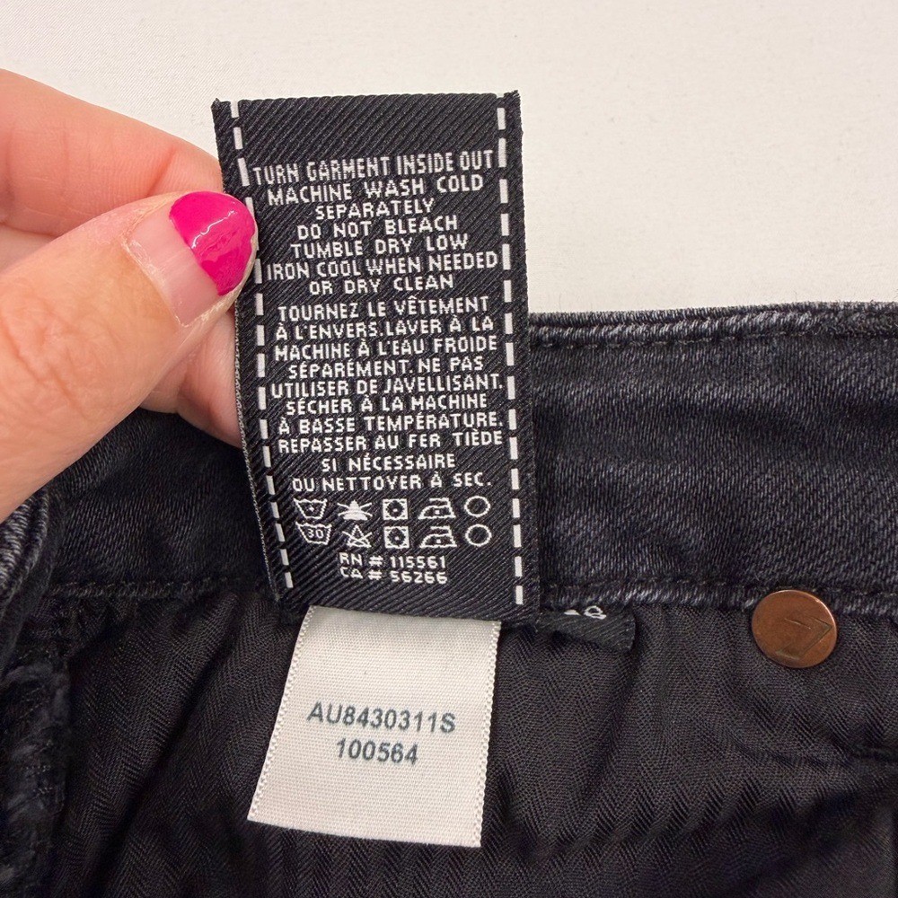 7 For All Mankind Luxe Vintage Aubrey Snake Print High Waist Black Jeans Size 28