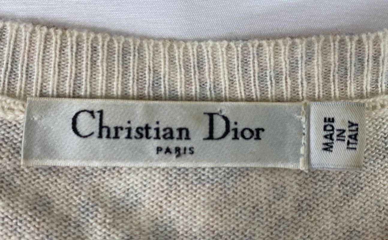 Vintage 90s Christian Dior Women’s Leopard Animal Print Knit Top Sz 44 IT