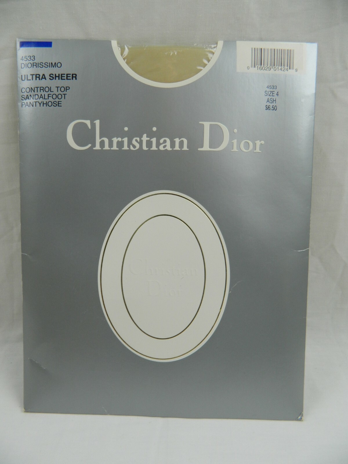 VINTAGE CHRISTIAN DIOR PANTYHOSE SIZE 4 ULTRASHEER DIORISSIMO ASH 4533