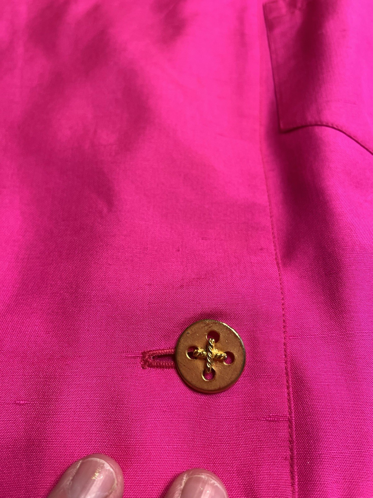 Vtg 1980’s Carlisle 100% Silk Gold Button Shirt Sz 12