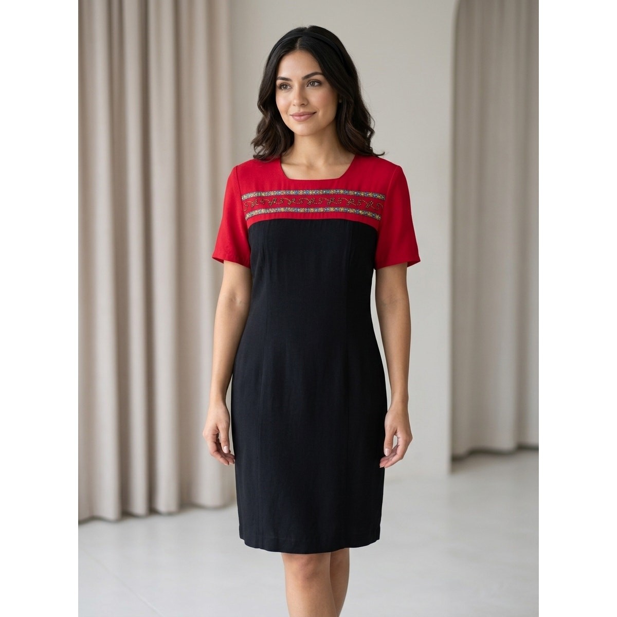 Vintage Betsy’s Things Made in USA Embroidered Shift Dress Women Size 11/12