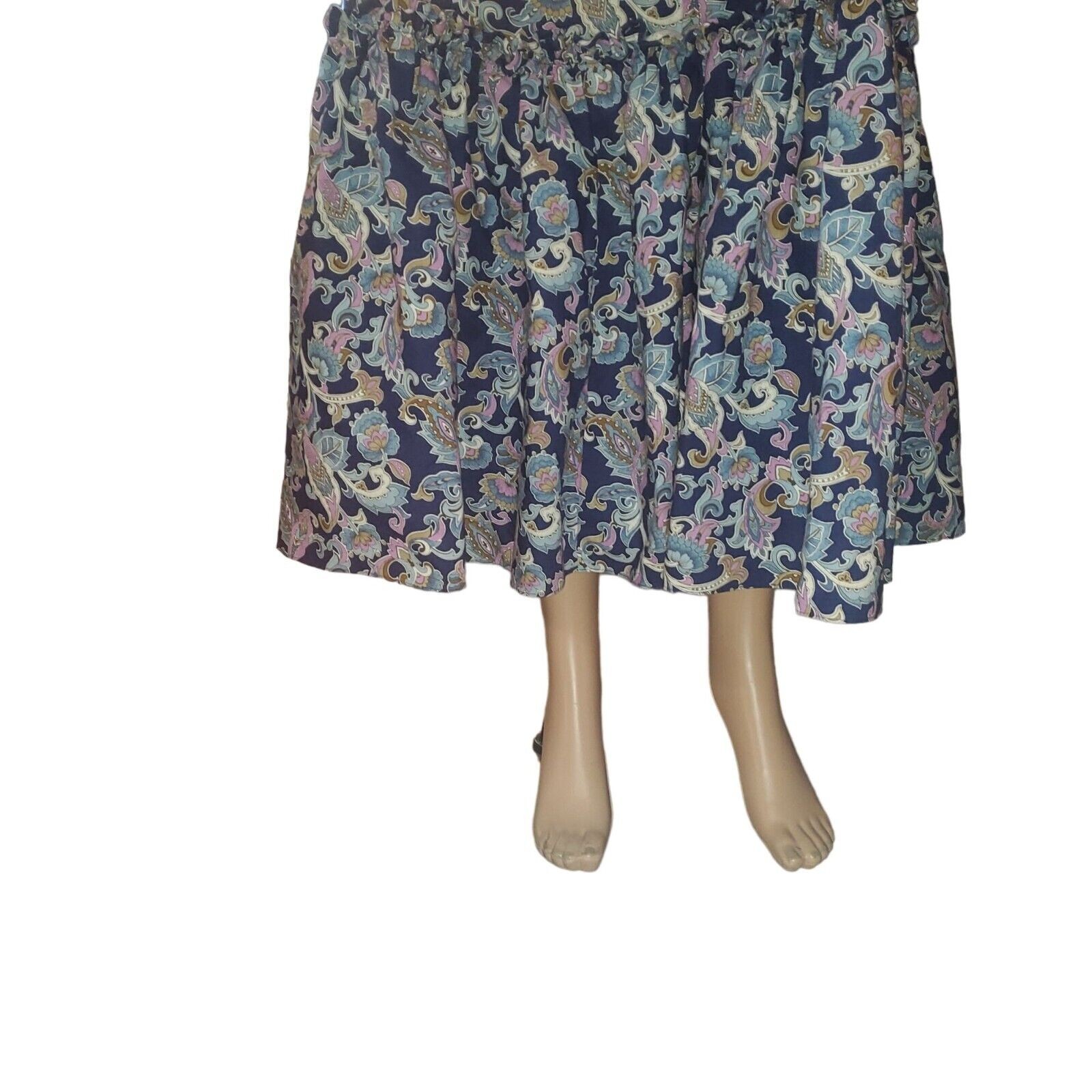 Vintage POMARE Hawaiian Floral Cotton Dress Tag 14 (fits 10) Boho Prairie USA