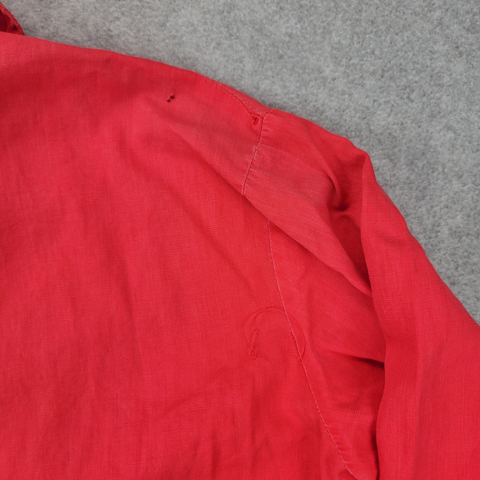 Country Seat Button Down Shirt Womens S Red Vintage Peter Pan Collar Distressed