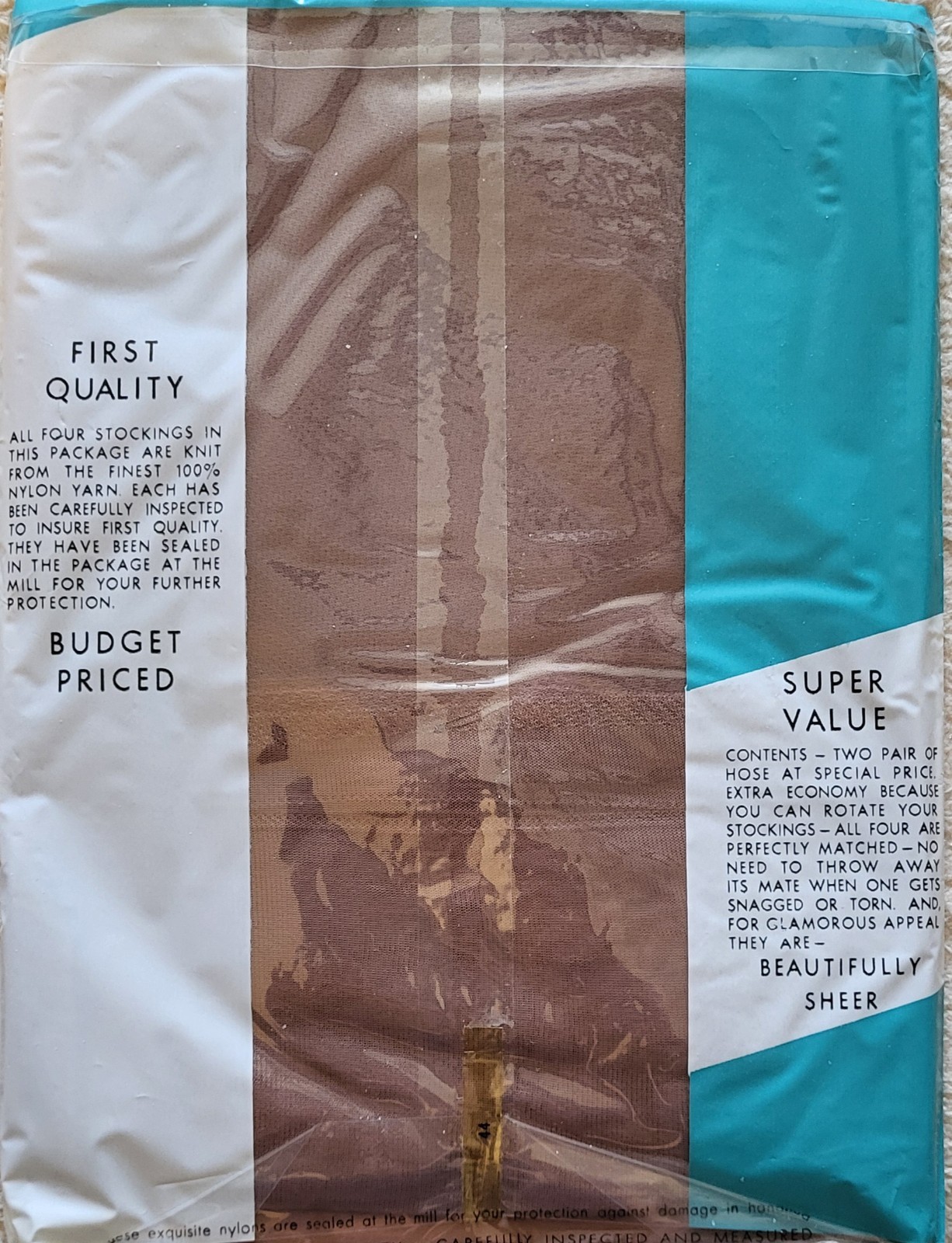 VTG 4 Pairs Mary Lynne Super Value Nylon Seamless Mesh Stockings 10 1/2 Mistone