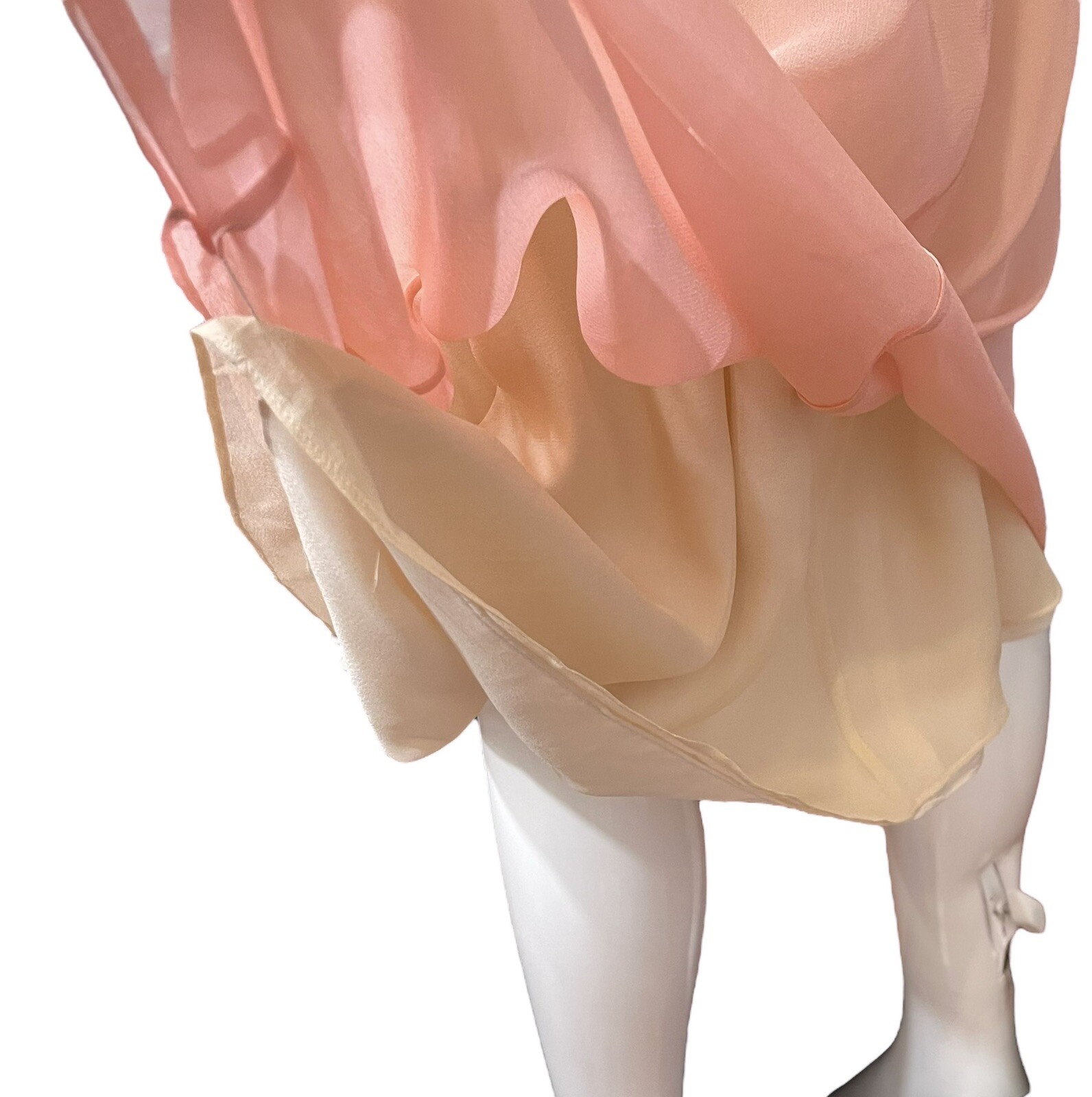 Vintage WORTH 100% Silk Light Blush Pink Midi Skirt Lined Flirty Flowy Size 12