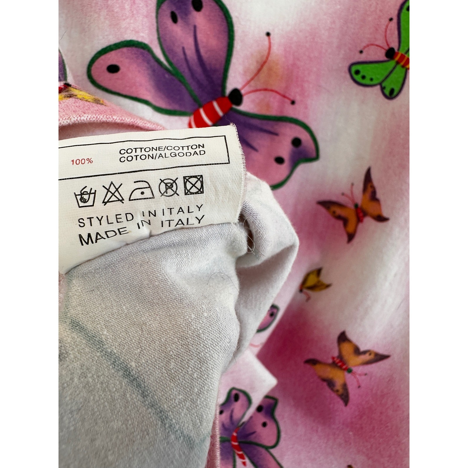Miss Sixty Vintage Y2K Pink Butterfly Fairy Sequin Baby Tee Women Small Coquette