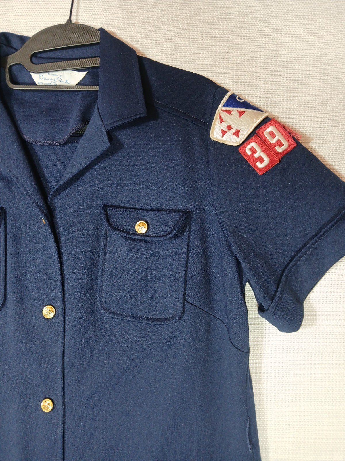 VTG Oscar de la Renta Boy Scouts of America BSA Uniform Dress Patches Sz L