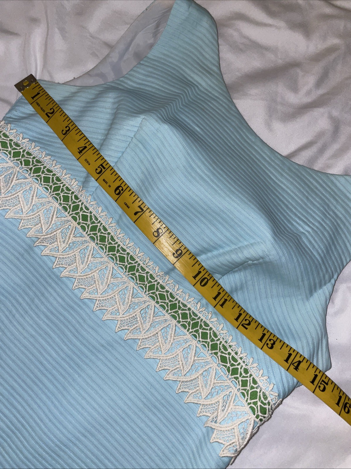 Vintage 60’s 70s Maxi Dress Sz 3 Gina Petites Blue/green Bow Boho Empire Waist