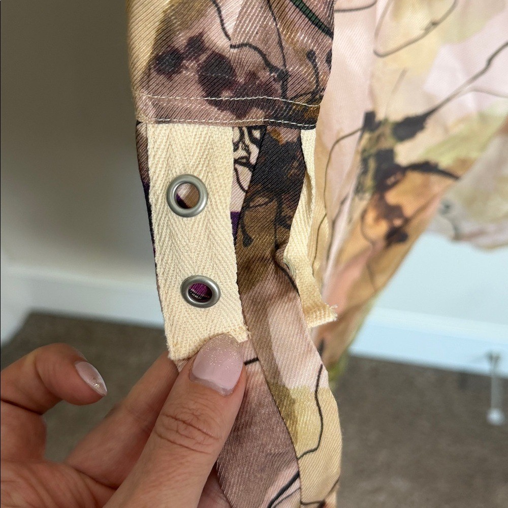 NWT By Anthropologie Palazzo Utility Cargo Pants Floral Size 10 Summer Vacay