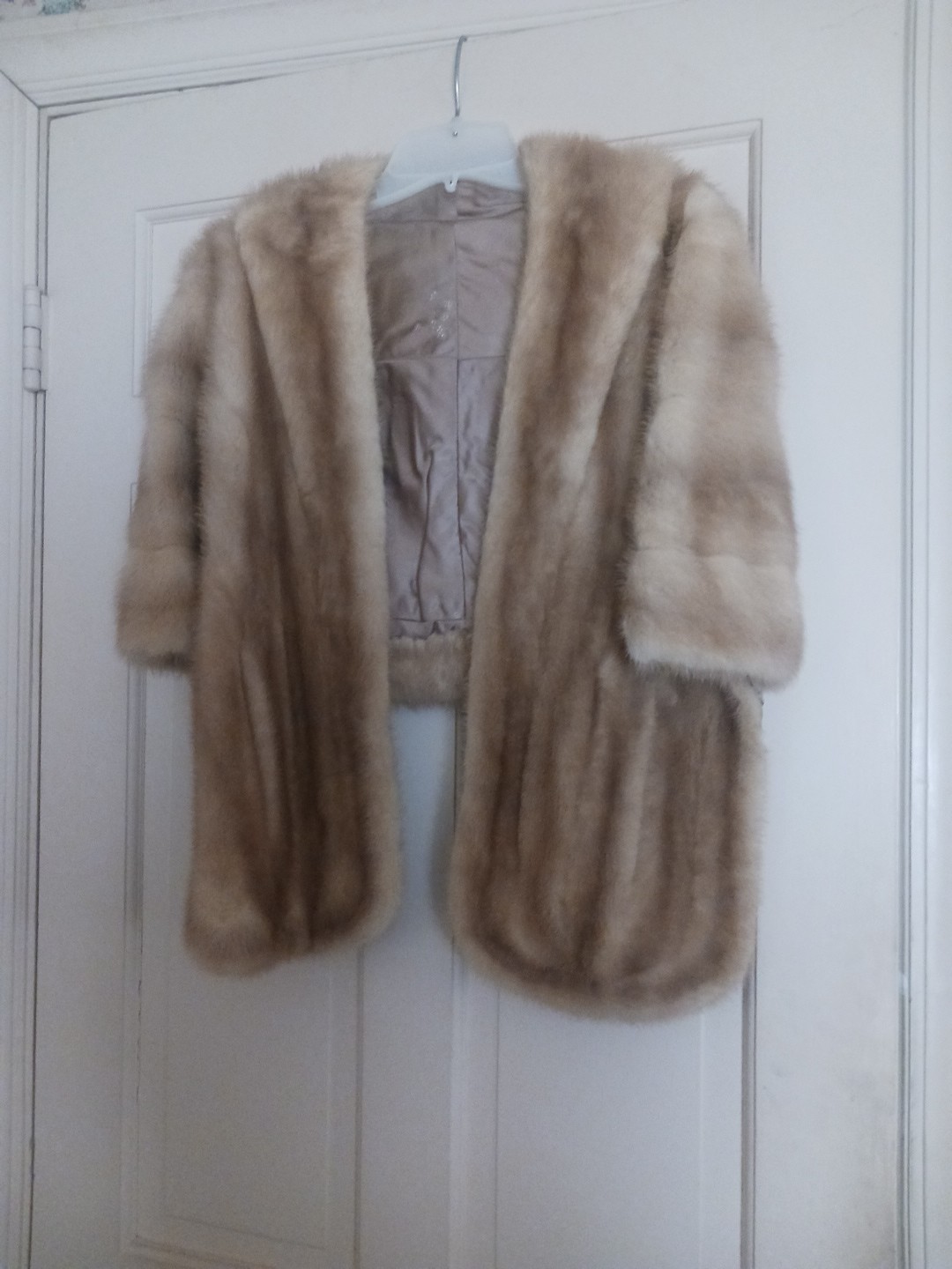 Vtge Light Sable Mink Stole Real Fur, Wedding, Pagaent