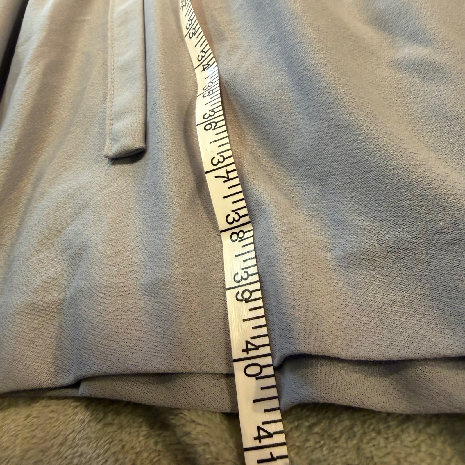 Vintage Belair Lavender Grey Pleated Ruffle V-Neck Bishop Sleeve Midi Dress 70s
