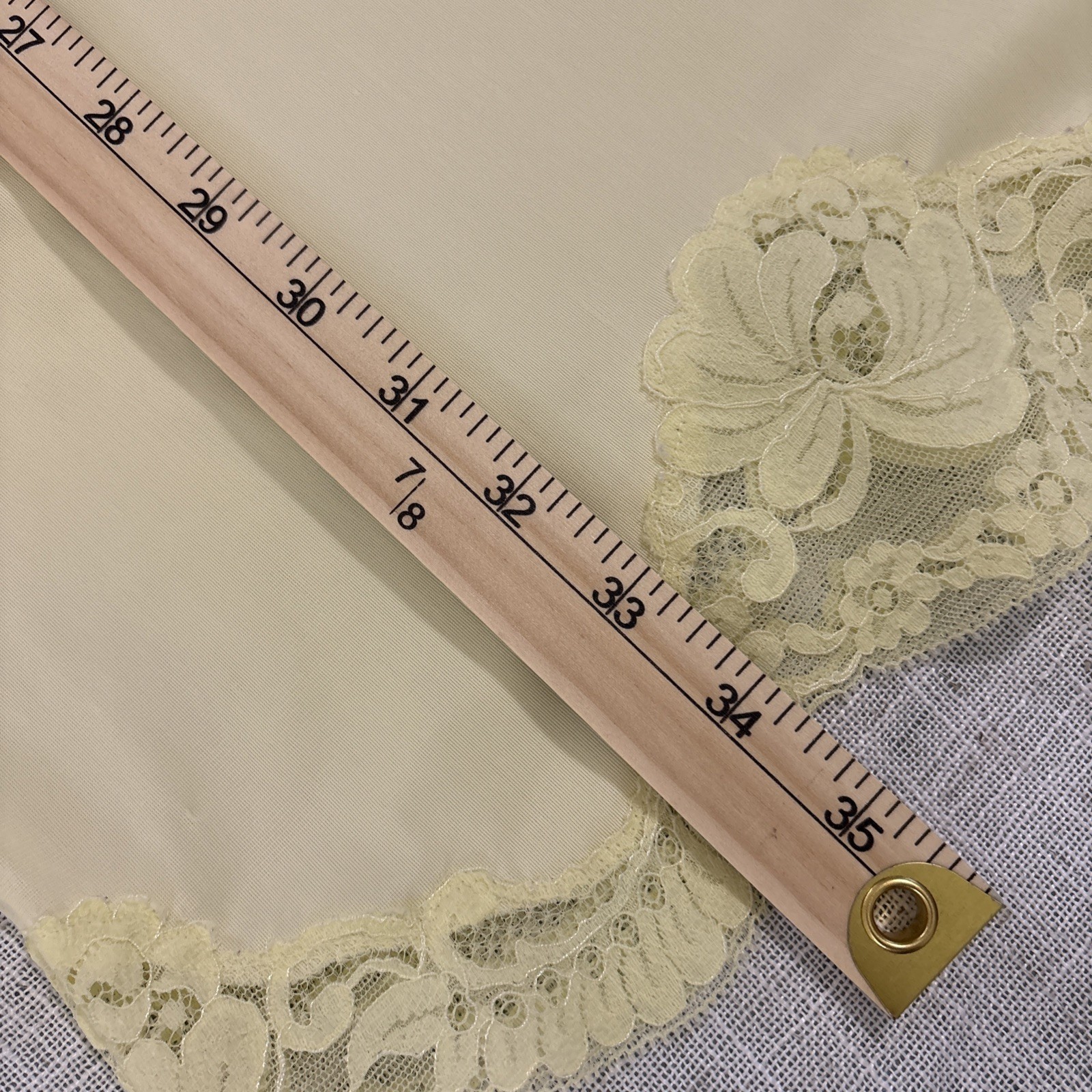 Vintage Sears Nylon Lace Full Slip Yellow Size 34 Dainty
