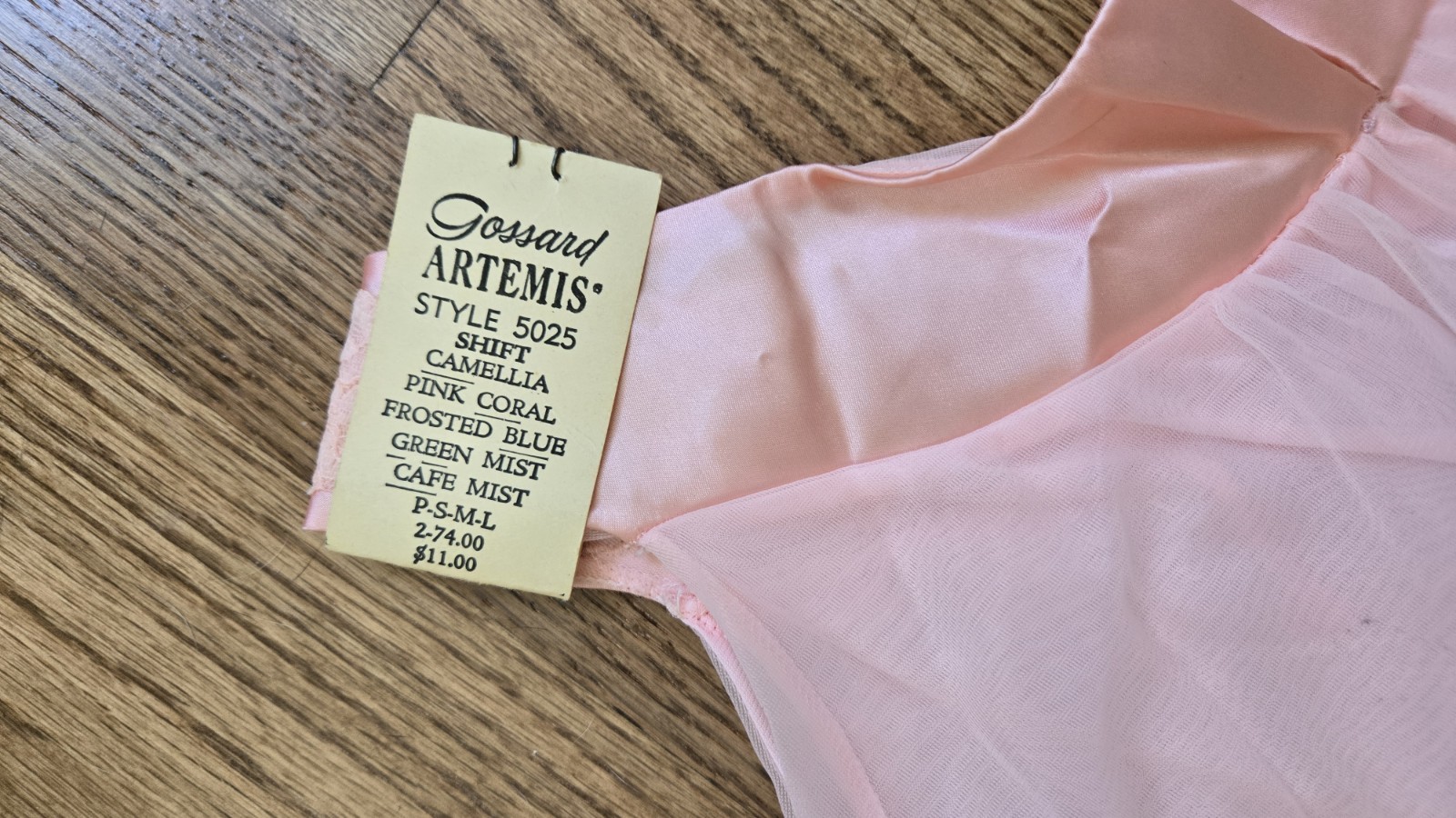 Vtg Gossard Artemis Coral Pink Chiffon Nylon Nightgown Size Small NWT NEW