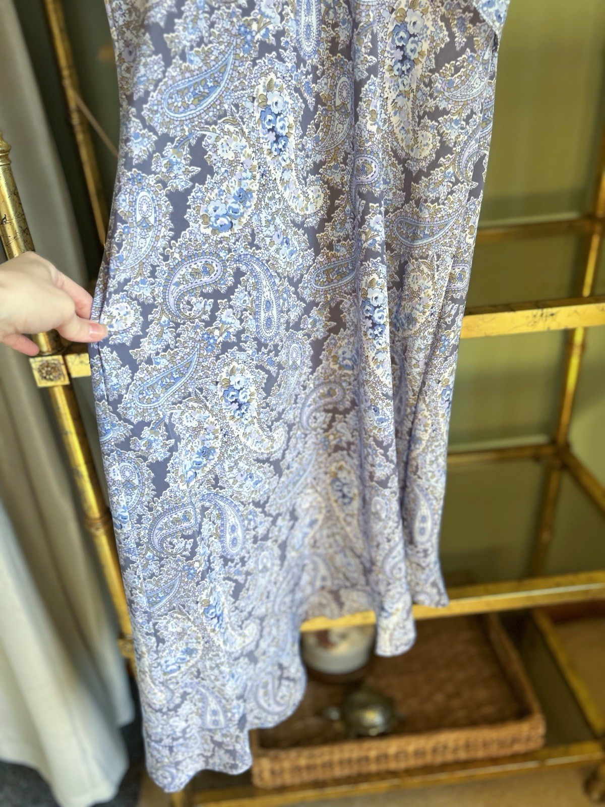 Vintage 90s Dress DBY Floral High Low Slinky Grunge