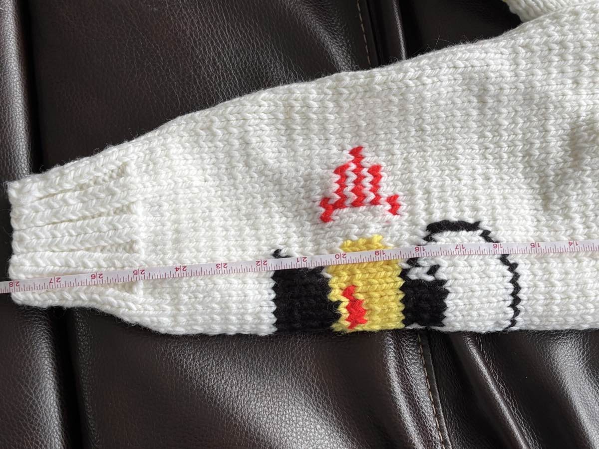 Hand crafted train theme Knit Wool Sweater Curling Stone Zip Cardigan, Size L