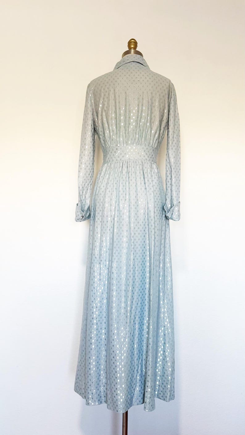 1960s Leslie Fay Gown / 1960s Gown / Metallic Gown / Size Medium